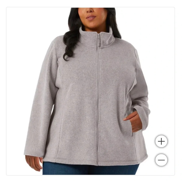 32 Degrees Ladies' Brushed Faux Wool Jacket coat Women’s plus size 2X gray NWT - Picture 3 of 5